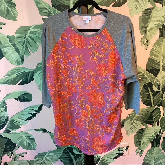 LuLaRoe Size XL Randy Baseball T-Shirt Cute Print - Picture 1 of 4